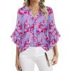 imageNinedaily Womens Tops 34 Sleeve Dressy Casual Blouses Double Layers V Neck ShirtMulticolor