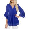imageNinedaily Womens Tops 34 Sleeve Dressy Casual Blouses Double Layers V Neck ShirtSparkly Blue