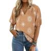 imageNinedaily Womens Summer Tops Boho Outfits Short Sleeve V Neck Shirt Casual Floral Blouses Vacation ClothesBrown