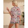 imageNinedaily Womens Summer Tops Boho Outfits Short Sleeve V Neck Shirt Casual Floral Blouses Vacation ClothesMulticoloured Floral