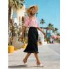 imageNinedaily Womens Summer Tops Boho Outfits Short Sleeve V Neck Shirt Casual Floral Blouses Vacation ClothesRed Stripes