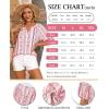 imageNinedaily Womens Summer Tops Boho Outfits Short Sleeve V Neck Shirt Casual Floral Blouses Vacation ClothesRed Stripes