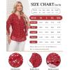 imageNinedaily Womens Sparkly Tops 34 Sleeve Dressy Casual Sequin Blouses Double Layers Loose V Neck ShirtFloral Red