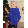 imageNinedaily Womens Sparkly Tops 34 Sleeve Dressy Casual Sequin Blouses Double Layers Loose V Neck ShirtSparkly Blue