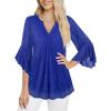 imageNinedaily Womens Sparkly Tops 34 Sleeve Dressy Casual Sequin Blouses Double Layers Loose V Neck ShirtSparkly Blue