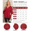 imageNinedaily Womens Sparkly Tops 34 Sleeve Dressy Casual Sequin Blouses Double Layers Loose V Neck ShirtSparkly Red