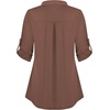 image:imageNinedaily Womens 34 Sleeve Plaid Shirts Zip Floral Casual Tunic Blouse TopsBrown