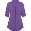 image:imageNinedaily Womens 34 Sleeve Plaid Shirts Zip Floral Casual Tunic Blouse TopsLight Purple