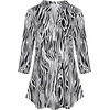image:imageNinedaily Womens 34 Sleeve Plaid Shirts Zip Floral Casual Tunic Blouse TopsZebra Floral