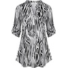 image:imageNinedaily Womens 34 Sleeve Plaid Shirts Zip Floral Casual Tunic Blouse TopsZebra Floral