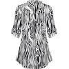 image:imageNinedaily Womens 34 Sleeve Plaid Shirts Zip Floral Casual Tunic Blouse TopsZebra Floral
