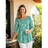 image:imageNinedaily Womens Tops 34 Sleeve Blouses Dressy Casual Double Layers Mesh Tunic ShirtsGreen