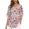 image:imageNinedaily Womens Tops 34 Sleeve Blouses Dressy Casual Double Layers Mesh Tunic ShirtsMulticoloured