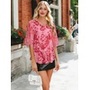 image:imageNinedaily Womens Tops 34 Sleeve Blouses Dressy Casual Double Layers Mesh Tunic ShirtsPink
