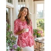 image:imageNinedaily Womens Tops 34 Sleeve Blouses Dressy Casual Double Layers Mesh Tunic ShirtsPink