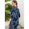 image:imageNinedaily Womens Tops Dressy Casual 34 Sleeve V Neck Chiffon Shirt Work BlousesNavy White Floral