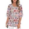 image:imageNinedaily Womens Tops 34 Sleeve Blouses Dressy Casual Double Layers Mesh Tunic ShirtsMulticoloured